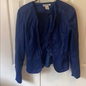 Blue leather jacket